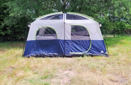 Palestine RV Rental | Inviting Tent Cabin Rental at The Fabulous Bok Vegas Petting Zoo