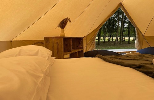 Toppesfield RV Rental | Unique Bell Tent Retreat: Private Kitchen & Countryside Bliss