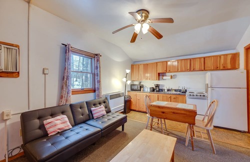 Weirs Beach Cabin | Cozy Pet-Friendly Cabin in Laconia with Fireplace & Deck