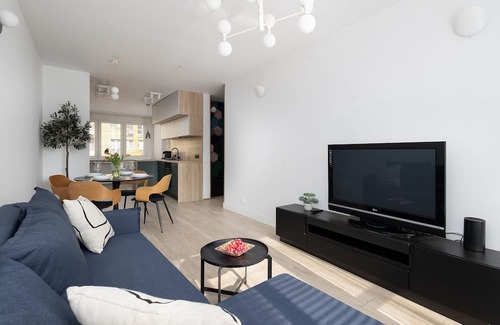West Pomeranian Voivodeship Apartment | Trendy Downtown Apartment: Family-Friendly Getaway