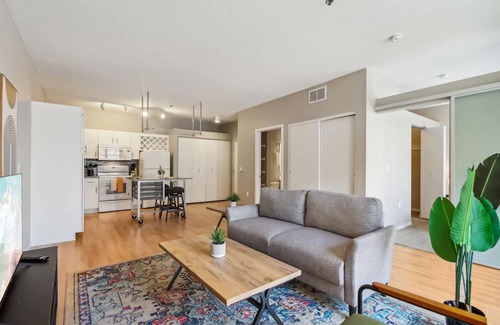 Mill District Apartment | Inviting CozySuites Mill District with Pool and Gym Access