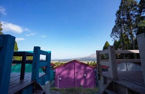 Aso RV Rental | Pet-Friendly Nakadake Cottage with Pool & Kitchen in Aso City