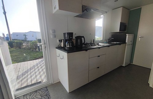 Saint-Jacques House | Cozy Mobile Home with Oceanfront Views in Family-Friendly Camp