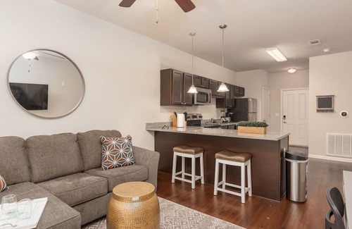 Starkville Condo | Prime Location: Game Day at The Peabody-236, Pet Friendly