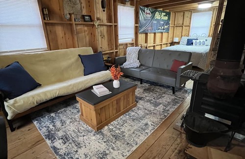 Olamon Cabin | Scenic Cabin with River Views and Family-Friendly Amenities