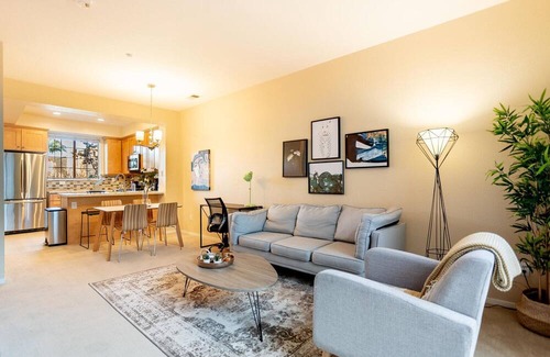 Milpitas Apartment | Bright Milpitas 2BR w/ Balcony & Pool, Coffee & Dining, by Blueground