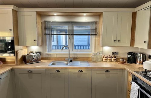 Newquay Cabin | Elegant Maple View Lodge with Pool and Kitchen Amenities