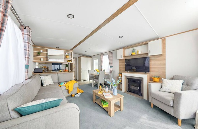 Stylish and spacious 12ft-wide caravan with one double and two twin.