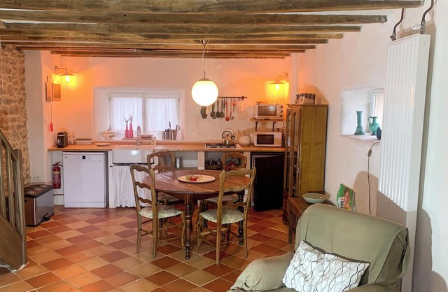 Holiday home with use of garden and swimming pool