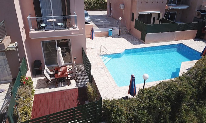 Peyia Town House | Poolside Retreat with Garden Access near Sandy Beach