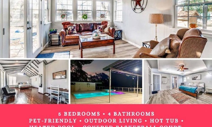 Johnson City House | Ideal Wine Country Retreat with Pool & Club House for 15