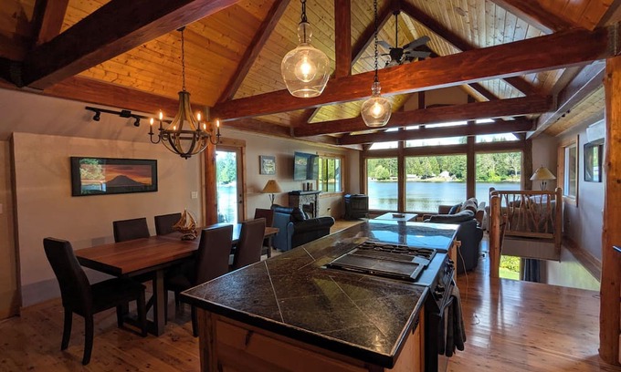 Eatonville House | Experience upscale cabin living at Wolf Lodge our rustic, lakeside retreat!