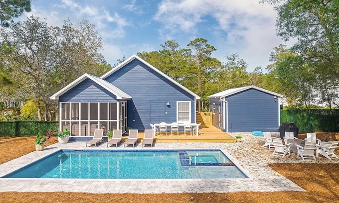 Seagrove Beach Villa | Relaxing Old-Florida Beach Retreat with Private Pool Oasis