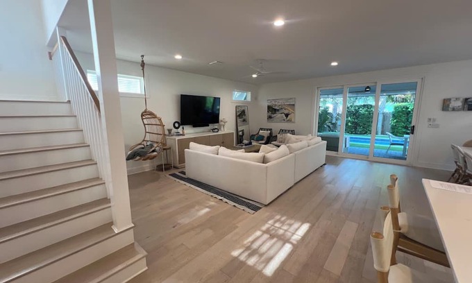 Neptune Beach House | Elegant Home Just Steps from the Ocean - Pet Friendly Stay