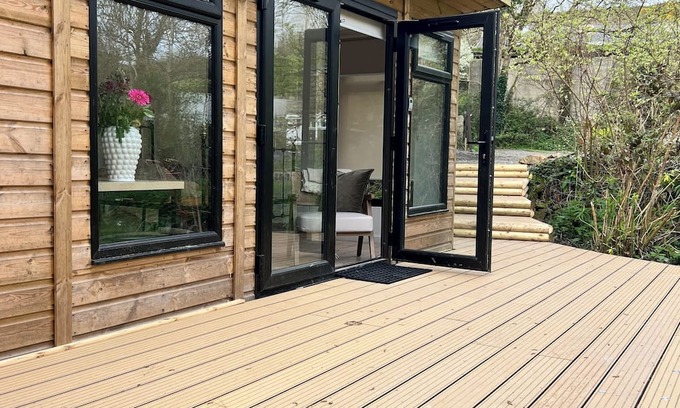 Gweek Cabin | Relax at The Mill Lodge in a Serene Garden Oasis