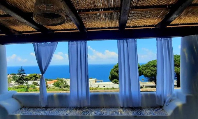 Malfa House | Casa Alba: Sea View Terrace & Family-Friendly Garden