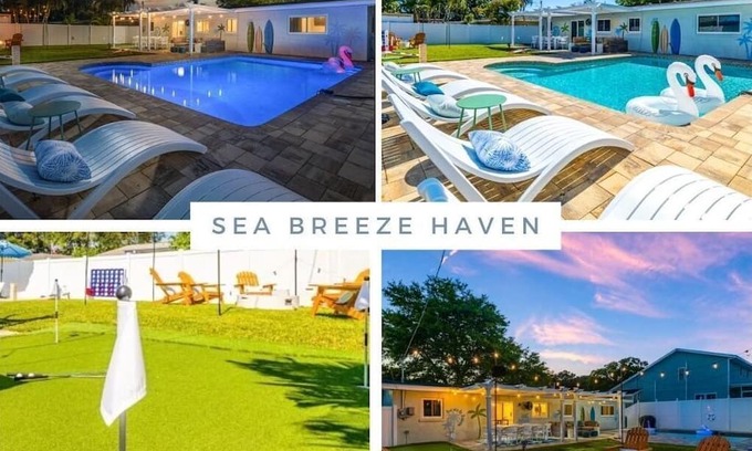 Clearwater House | Experience Sea Breeze Haven with Heated Pool & Fire Pit