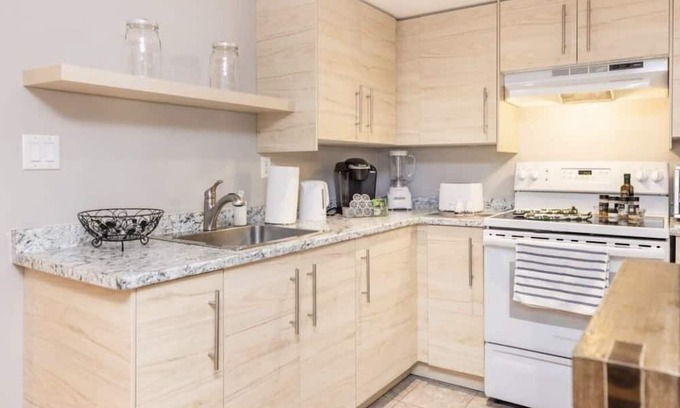 Industrial Park Apartment | Modern 1 Bed Flat - King Bed, Close to Downtown, Shopping, Transit and Via Rail