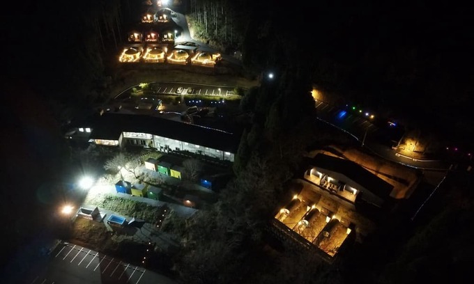 Aso RV Rental | Pet-Friendly Nakadake Cottage with Pool & Kitchen in Aso City