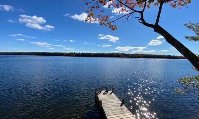 Kents Hill Cabin | Charming 2-Bedroom Camp with Lake Views & Pool Access