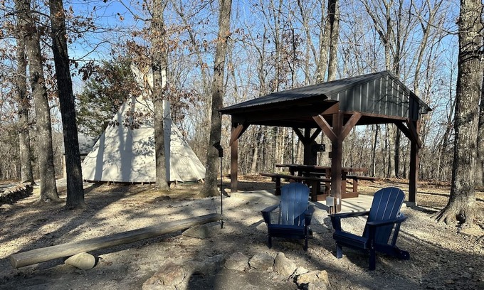 Steelville RV Rental | Unique Teepee Experience on a Secluded 1200-Acre Ranch