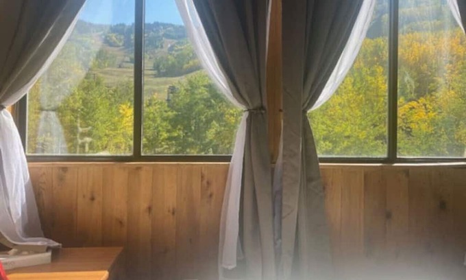 Glenwood Springs Cabin | Inviting Mountain View Room #12 with Fireplace & Kitchen