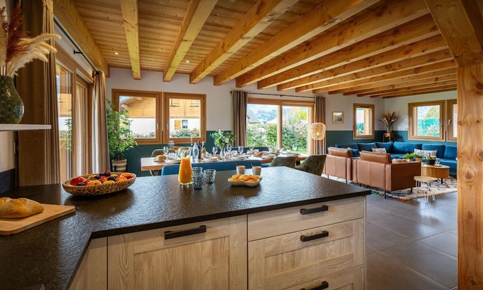 Taninges Ski Chalet | Chalet Buchilles: Family Nature Retreat with Spa Amenities